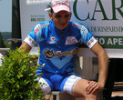 Bani in zona podio dopo la vittoria nella Quarta Tappa del Giro della Toscana